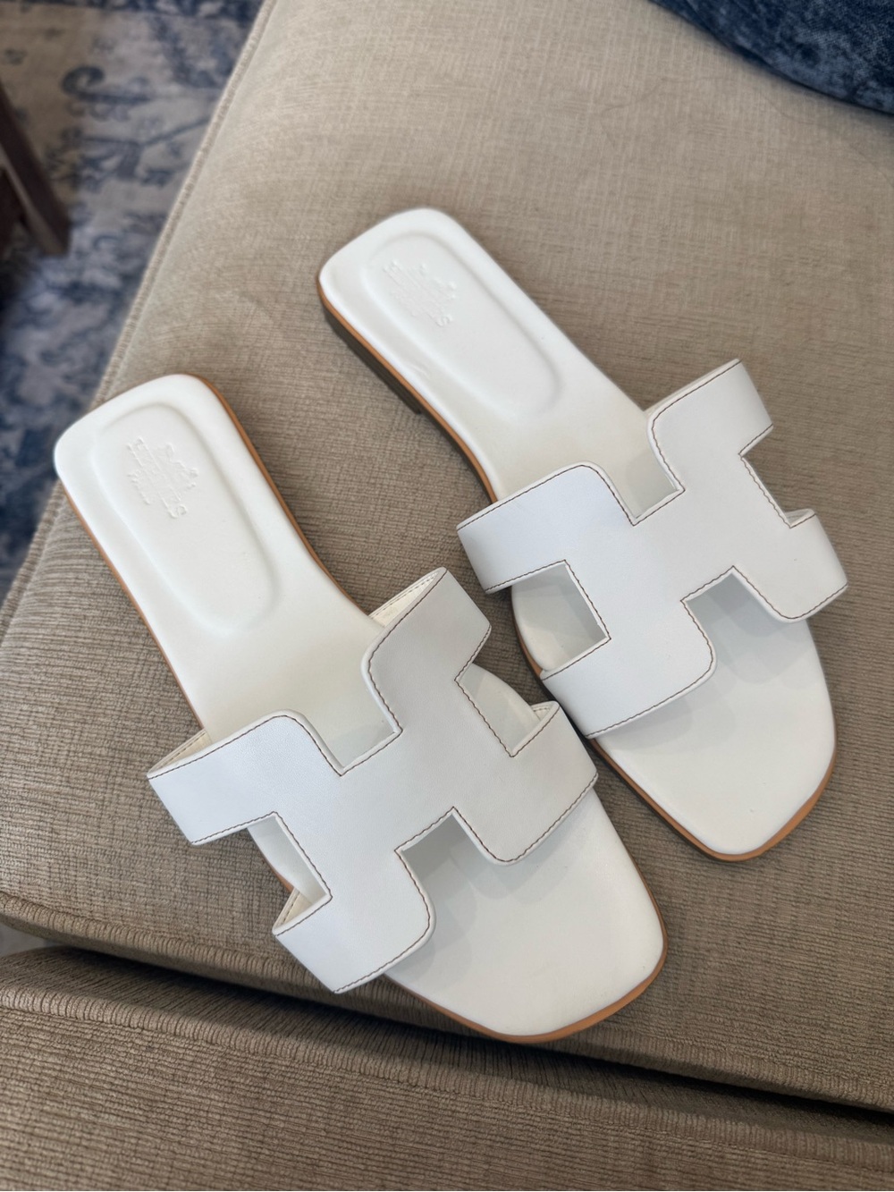 White H Brand Luxury Sandals, Size 41